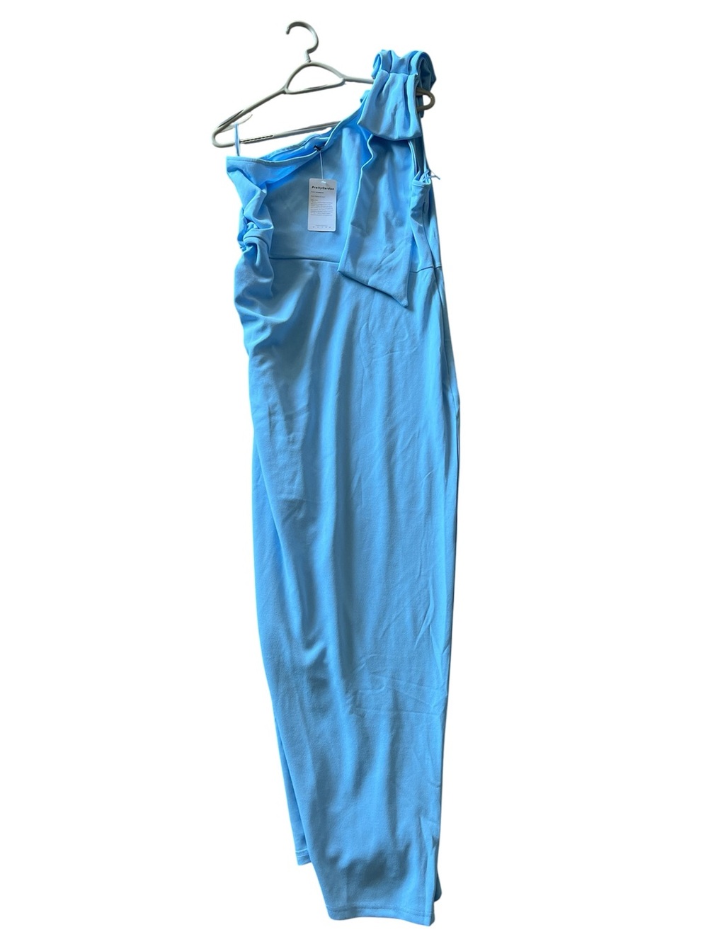 One-Shoulder Light Blue Maxi Dress - Brand: